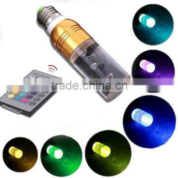 3W LED Light Color Changing Power with Memory Lamp Bulb 86-265V Remote Control