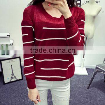 OEM Competitive Knitted Vertical Stripes Sweater