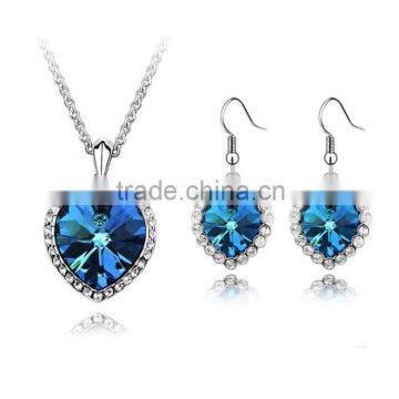 wholesale hot jewelry micro row pave silver plated heart rhinestone drop earrings