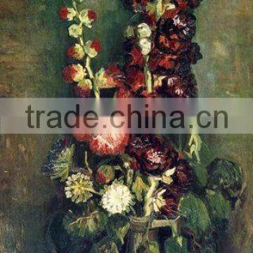 Canvas Art Van Gogh painting Vase of Hollyhocks
