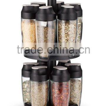 SINOGLASS trade assurane 90ml glass bottle with plastic sprinkle seal 12 glass jars spice rack set