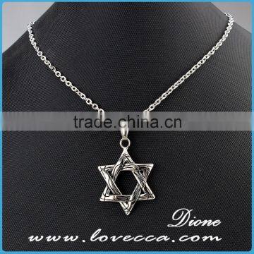 Made in China factory wholesale cheap stainless steel jewelry custom silver star pendant necklace