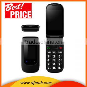 OEM 2.4INCH MTK6260 Big Font SOS GSM GPRS Dual SIM Card High Volume Quad Band Flip Senior Cell Phones T09