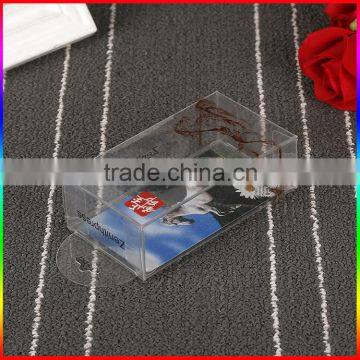 Customzied clear PVC plastic rectangle fold box packaging with European hook