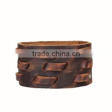 Man's Real Leather Bracelet & Bangles Brown