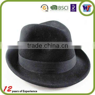 HOT Sale Man Checks Acrylic or Wool Ribbon Decorated Cheap Fedora Hat