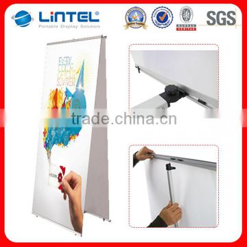 luxury double side L-Banner stand with clip style top rail