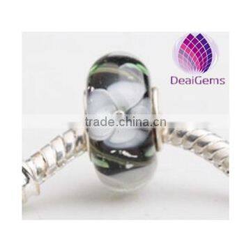 Wholesale handmade 925 silver core large hole murano glass beads