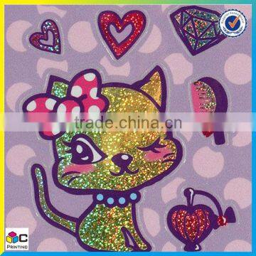 promotion customized luminous colorful glitter sticker