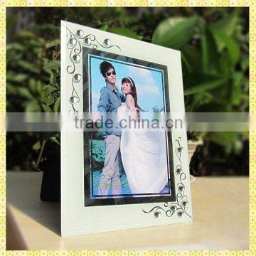 Square Butterfly Design Mirror Crystal Photo Frame For Home Decoration