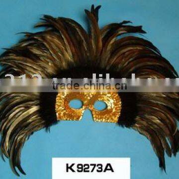 yellow sequin Feather Headgear