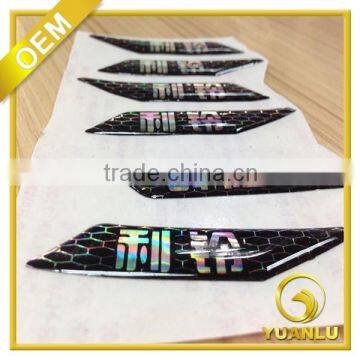 custom permanent self adhesive crystal epoxy clothing sticker label