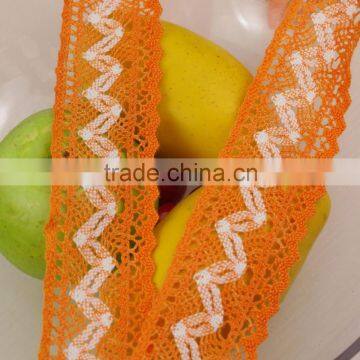 5cm Orange-white Lastest Wonderful Design of Guipure Lace Trim C500401