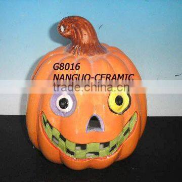 ceramic pumkin tea light holder halloween decorations