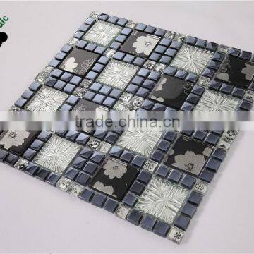 SMP26 Small and Big Square Mosaic Crystal Glass Mosaic Tiles Interior Wall Decoration Mosaic photo-2