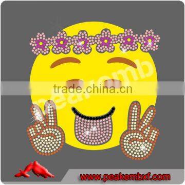 2016 New Trend Iron on Happy Emoji Heat Transfer Vinyl Stickers