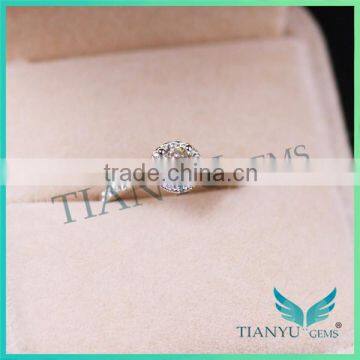 14 k Gold Engagement Ring 4.5mm E F Color Moissanite Diamond Wedding Ring photo-5