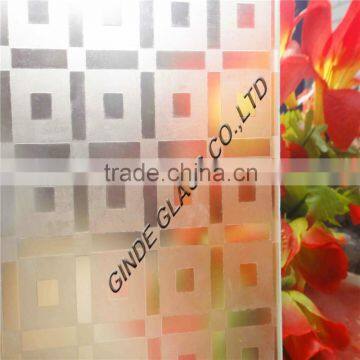 decorative Patterned acid etched glass production