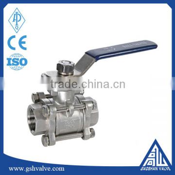 1000 wog threaded stainless steel 3pc mounting pad ball valve