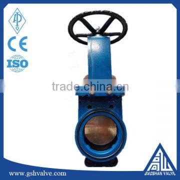 Manual cast iron wafer knife gate valve slag