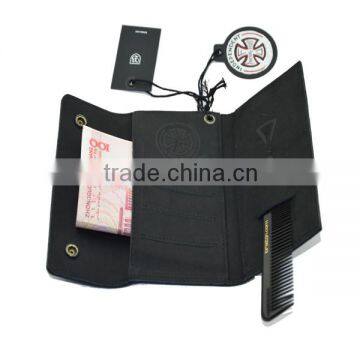 Folding Stud Genuine Leather Wallet With Engraved Badge photo-6