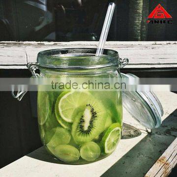 Wholesale empty 200ml glass jar with clip top