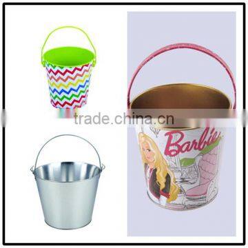 high quality bucket shape tin box for popcorn packaging , candy packaging