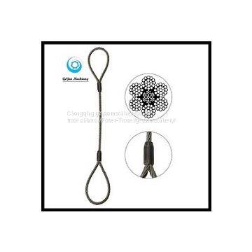 Single Leg Wire Rope Slings - Eye and Eye 6X25 Bright EIPS IWRC