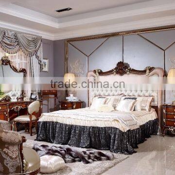 Italian Wood Bedroom Furniture Set, Luxury Royal Bed Room Furniture