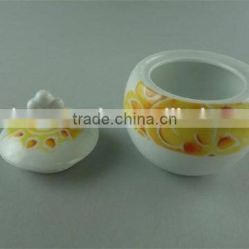 Stock Ceramic Sugar Pot With Lid and Beautiful Decal photo-2