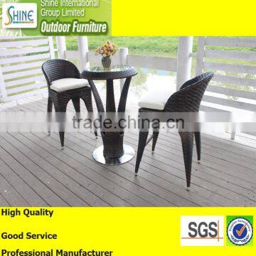 Outdoor Furniture Two Weave Bar Chairs And One Table/Home Bar Set/Standard Chairs