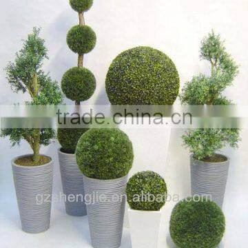 artificial cheap plastic green grass boxwood topiary ball in wholesale price