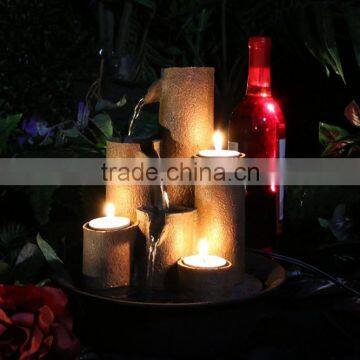 Tiered Column Tabletop Fountain With 3-Candles photo-2