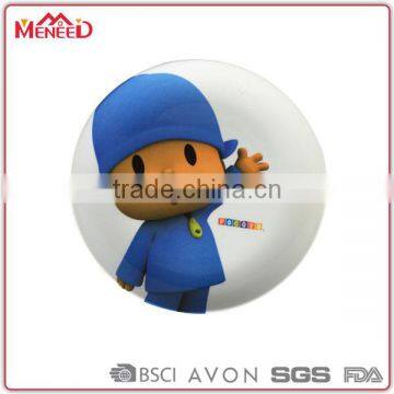 Baby safety blue coate boy in hat design children melamine dinner plates with cartoon