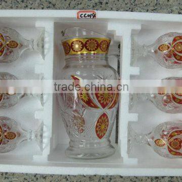 JK021 7pcs Glass Drinking Set With Deco photo-3