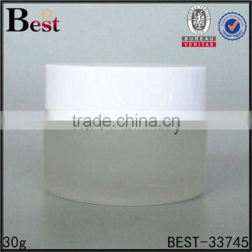 30g Cosmetics Frosted Dark Glass Jar Brown Cream Glass Jar With Screw Top White Lid photo-4