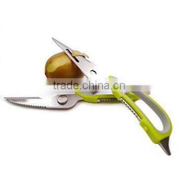 New Style Stainless Steel Soft Grip Handle Kitchen Multifunctional Shears Cabinet Meat Scissors photo-4