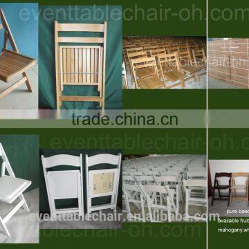 New Product Natural Light Wooden Dining Slat Folding Chair photo-3