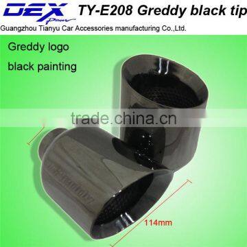 Tianyu DEX auto racing exhaust polished black chrome muffler sus 304 greddy tip