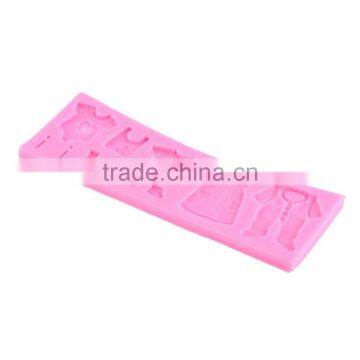 1 PC 2015 Pop 3D Baby Clothes Shower Silicone Mould Fondant Kitchen Cake Mold for Chocolate Baking Tool photo-6