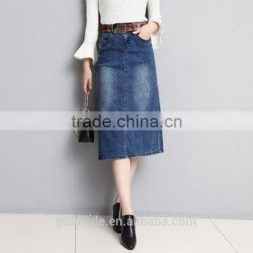 2017 Latest Autumn Denim Long Maxi Skirts Womens Skirts photo-4