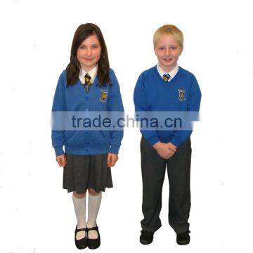 Blue color school student sweater with modern school uniform designs