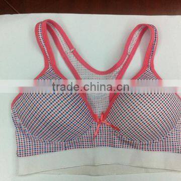 Sexy printing ladies sports bra with pad BSCI factory in shantou