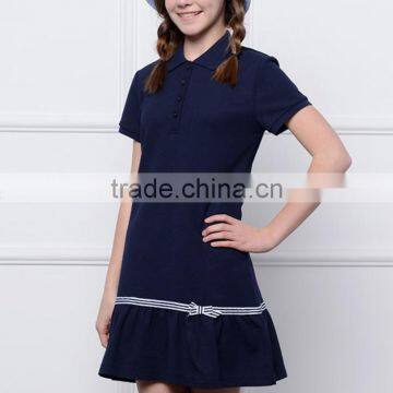 Children's College Skirt 2017 Summer School Girls Navy Style Short Sleeved Custom Dress photo-6