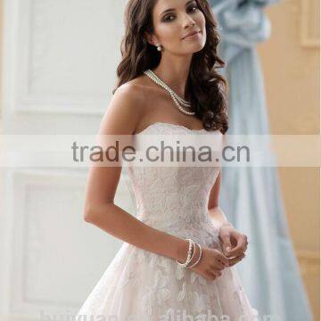 Sexy Strapless Lace Unique Bridal Gowns photo-2