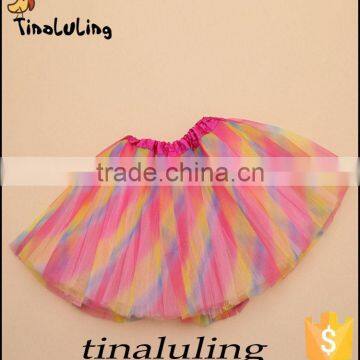 latest fashion girls rainbow tulles fabric tutus baby tutu girls pettiskirt tulle skirt