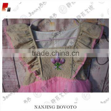 2017 Embroidery Flower Tutu Cotton Pretty Kids Dress photo-6