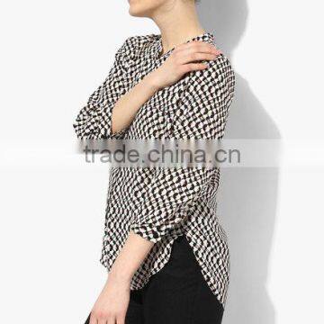 Latest Shirt Designs for Women Custom Sexy Ruffle Raglan Shirt photo-5