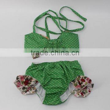 Greenery Baby Summer Seaside Floral Sling Bowknot Swimsuit for 2017 Cute Lovely Chic Wholesale photo-4