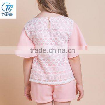 Sweet Style Chiffon Fabric Top Ruffle Sleeve Kids Girls T Shirt photo-4